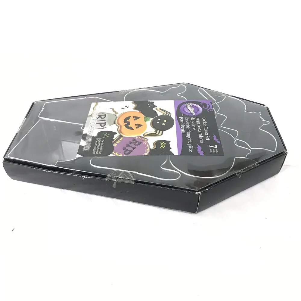 Wilton Coffin Cookie Cutter 7 Set Box NEW Halloween W0925 Pumpkin Cat Bat Ghost